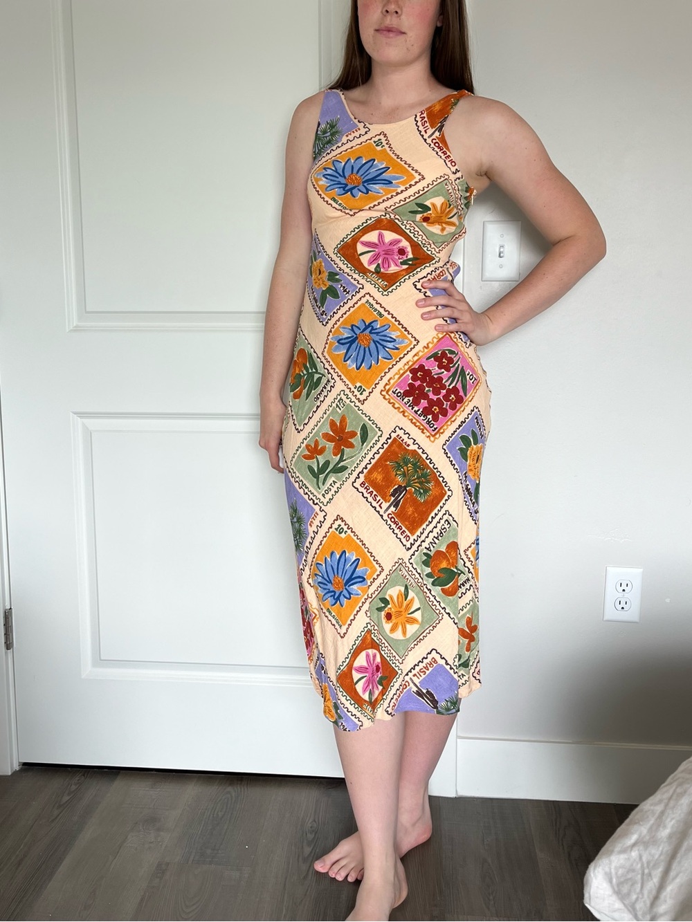 Paper Heart Patchwork Midi Dress